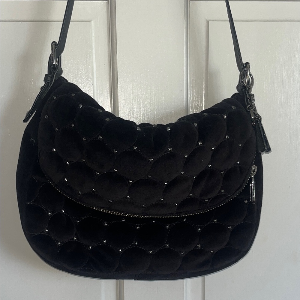 Juicy Couture Quilted Velvet Shoulder Studded Bag